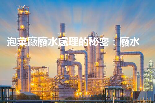 泡菜廠廢水處理的秘密：廢水變寶藏？